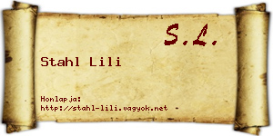 Stahl Lili névjegykártya