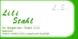 lili stahl business card